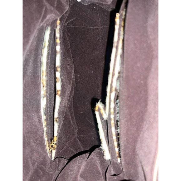 LA GIOE DI TOSCANA Purse Animal Print Pony Hair Leather Suede Flap Shoulder Bag - Picture 10 of 11